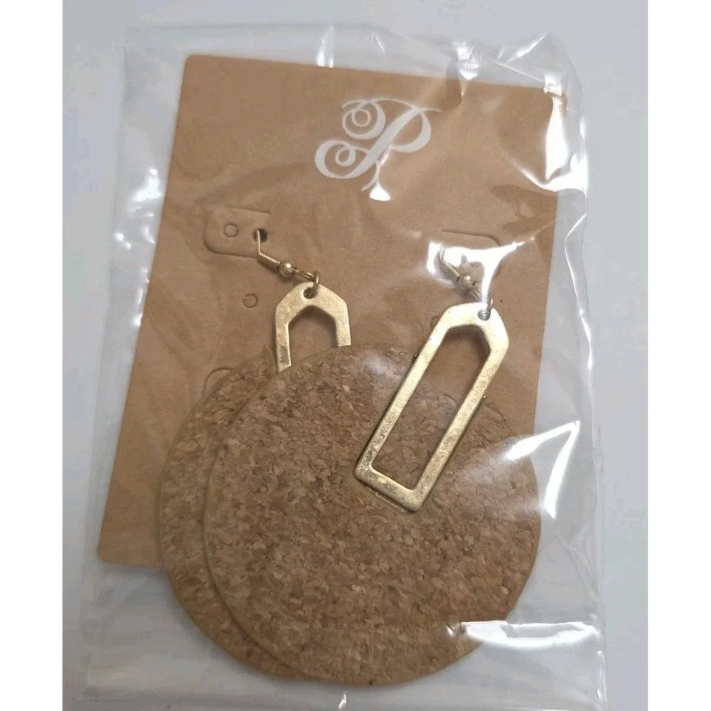 Plunder Earrings Lot Of 3 NWT Boho Statement Gold Cork Jewelry‎ Set ✨
